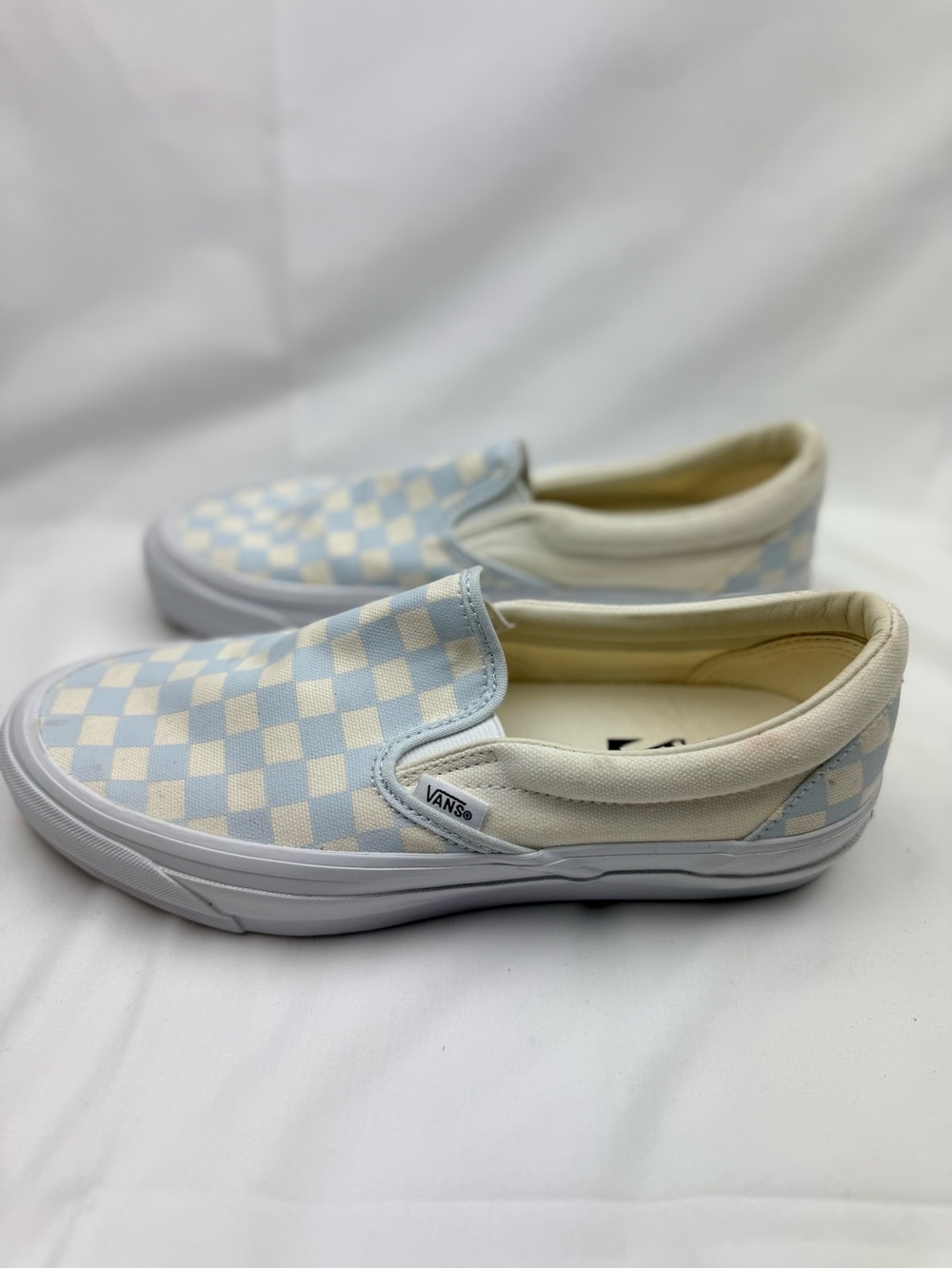 Vans Classic Slip-On Checkerboard Sneakers - Light Blue/White